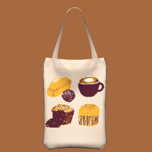 'Coffee Break' Beige Knitted Bag