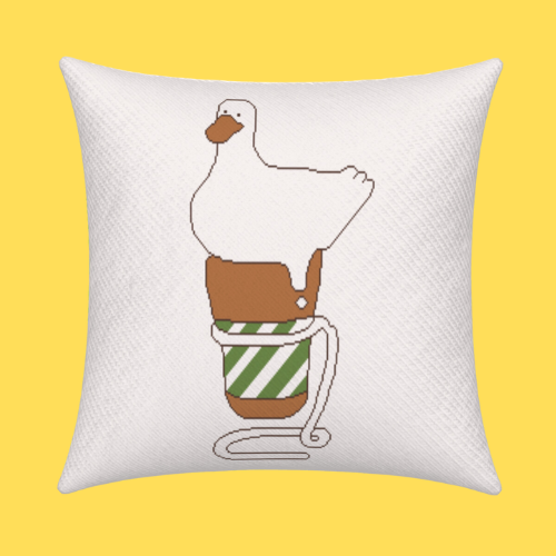 Duck cream / ニットクッションカバー