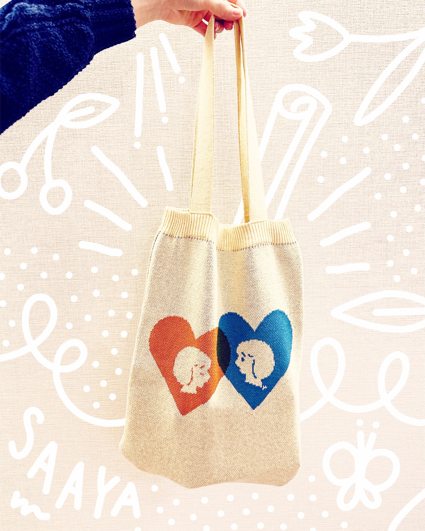 Heart Girl / Knit Bag